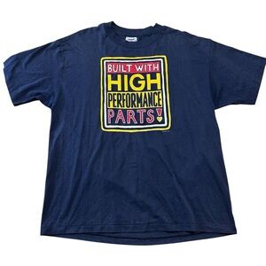VTG Hanes 90s Black Single Stitch Built With High Performance Parts Sz XL